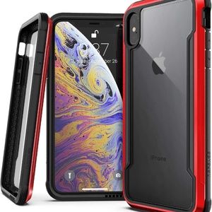 Phone Xs Max Case Red 6.5" Screen Defense Shield Wireless Charge Compatible New